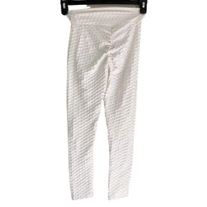 Women Booty Biker Leggings High Waist Yoga Pants Textured Gym Fitness Size XS